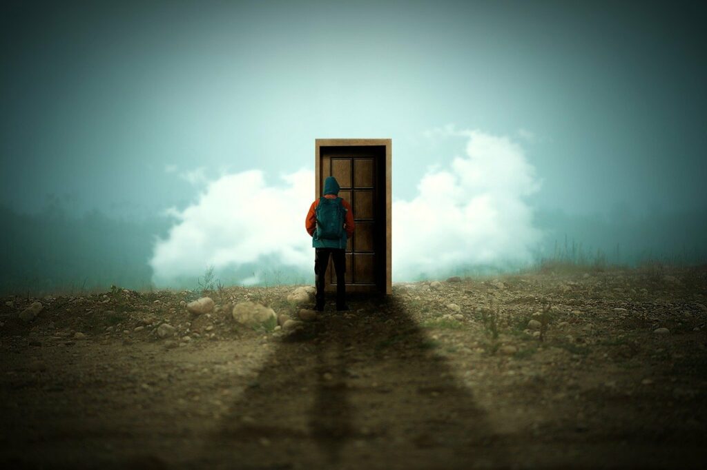 man, door, cloud-4114654.jpg